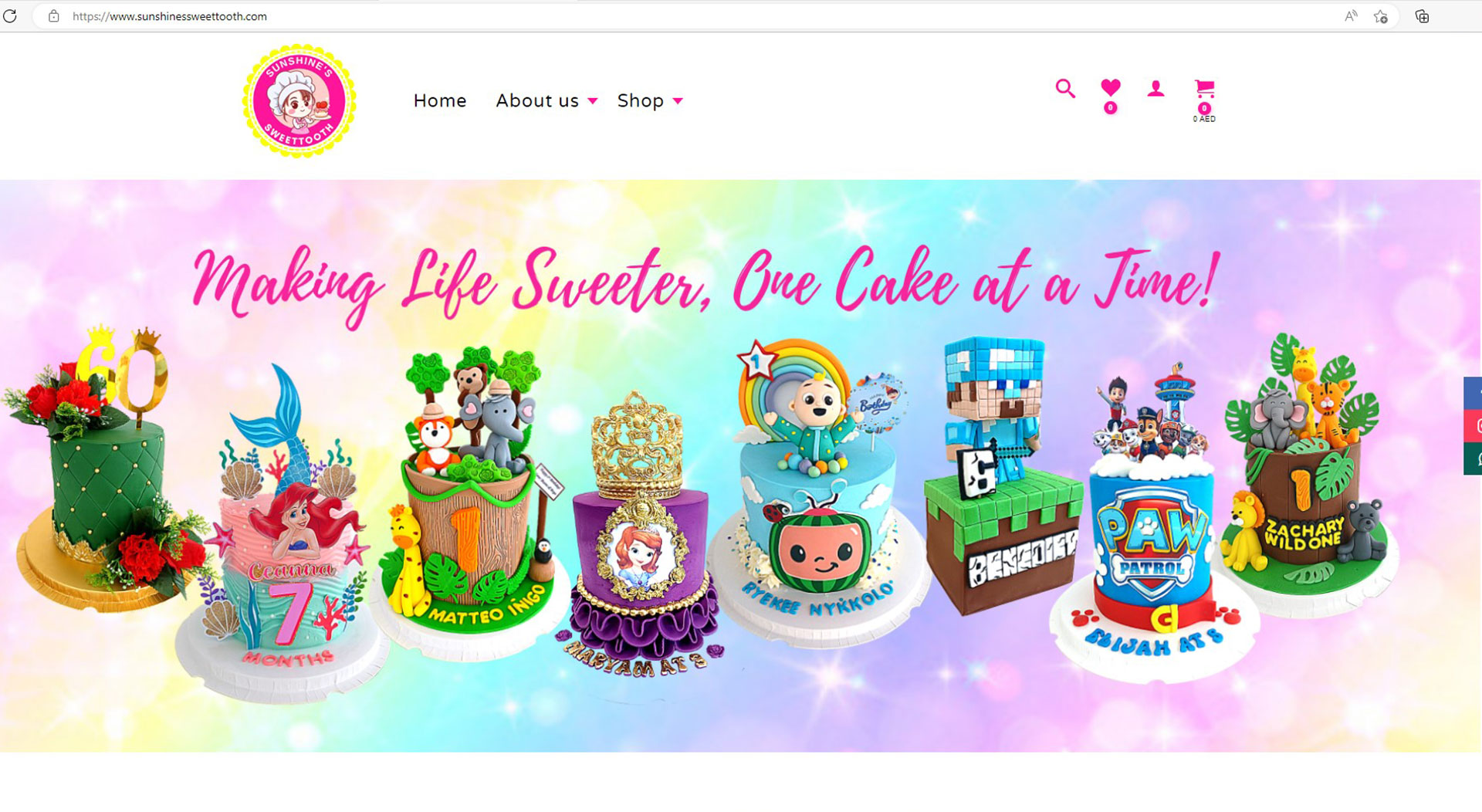 Cakes and pastries website